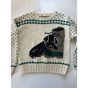 L.LBean Vintage Bean Boot Dog Wool Sweater Medium